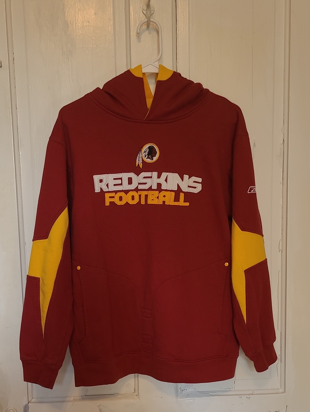 Reebok NFL Washington Redskins Football hoodie Color Block Hoodie XL Like New